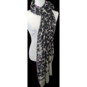 Olive & Cocoa Faded Hearts Black And Grey Scarf